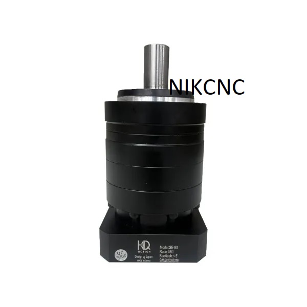 گیربکس 70 خورشیدی سرووموتور HQM اچ کیو ام مدل SE70-100-14 سایز 70 نسبت 1 به 100 شفت ورودی 14 شفت خروجی 16 فلنج گرد مناسب 400 وات 3000 دور (گیربکس سیاره ای) (اورجینال وارداتی)